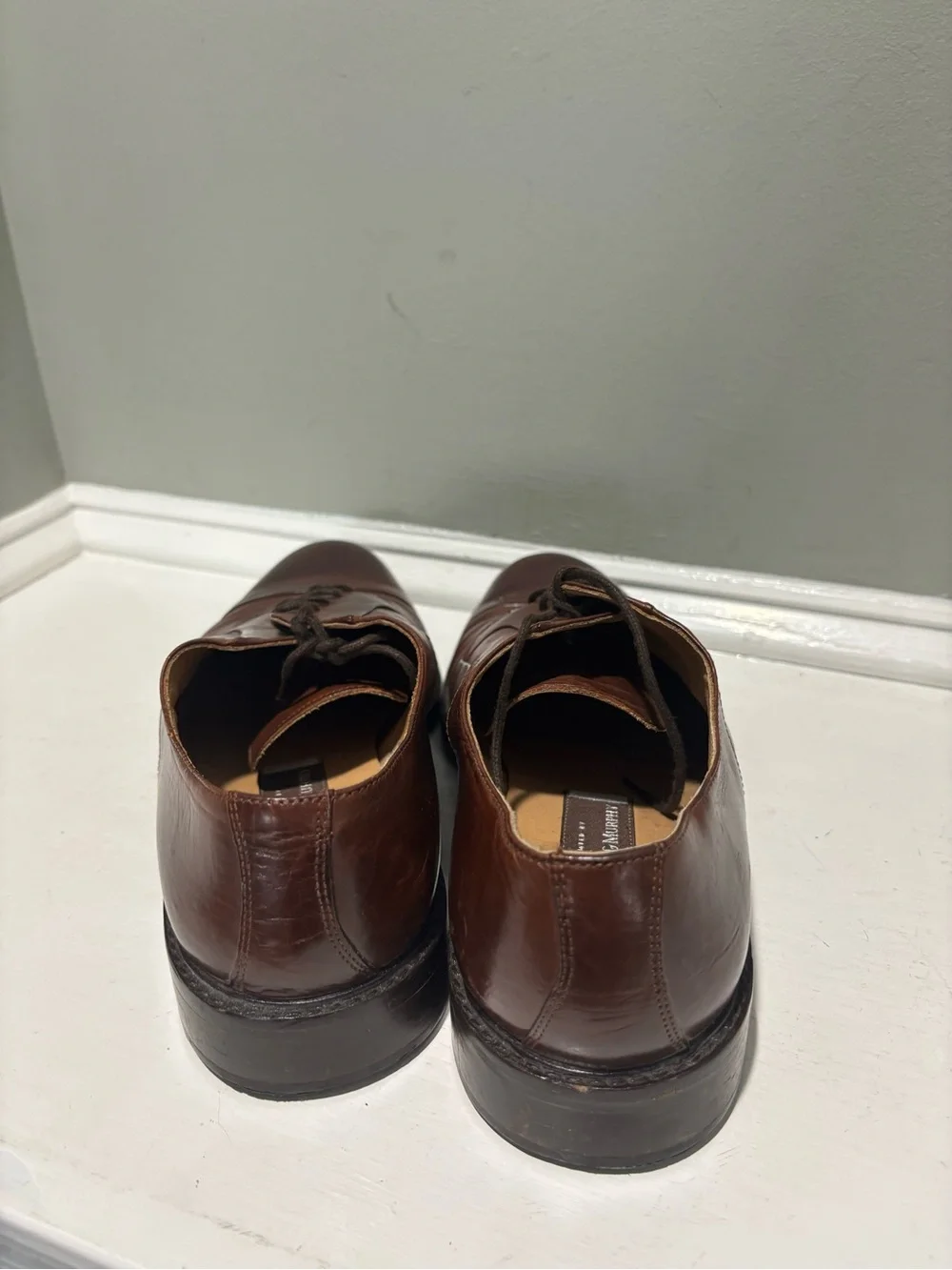 Johnston & Murphy Brown Leather Derby Oxford Dress Shoes -size 9M